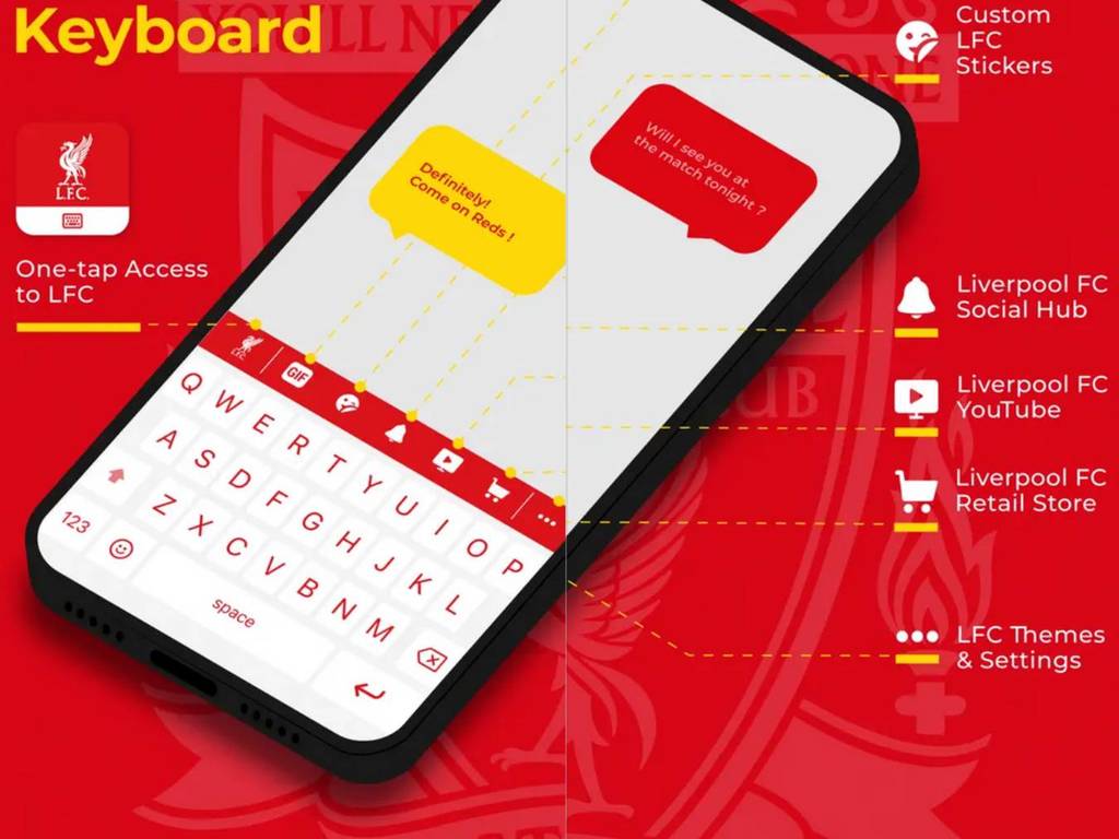 利物浦足球會推出  Liverpool FC Keyboard 智能手機鍵盤 App