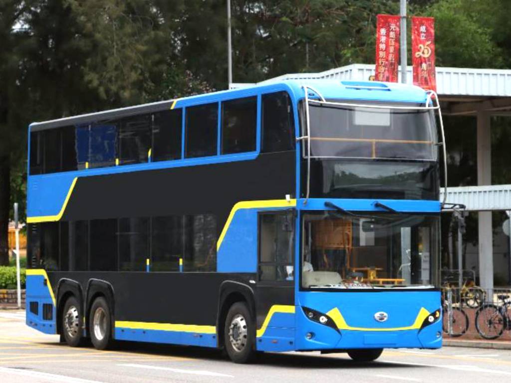 城巴測試威馳騰（福建）首部三軸雙層氫燃料電池巴士