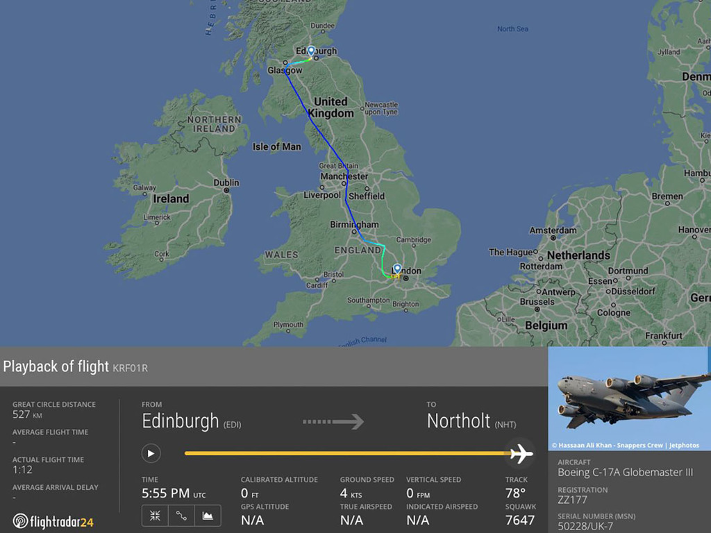 英女王最後飛機行程   成Flightrader24史上最多人追蹤航班