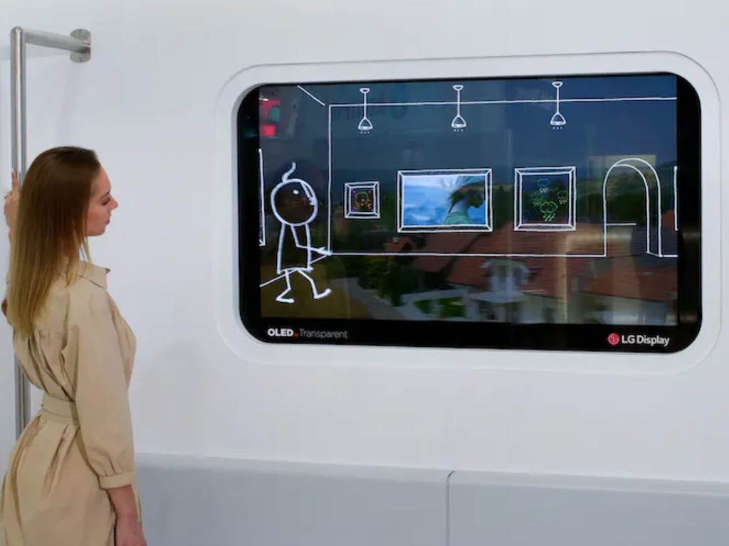 LG 展示新型透明 OLED 面板 代替列車車窗使用
