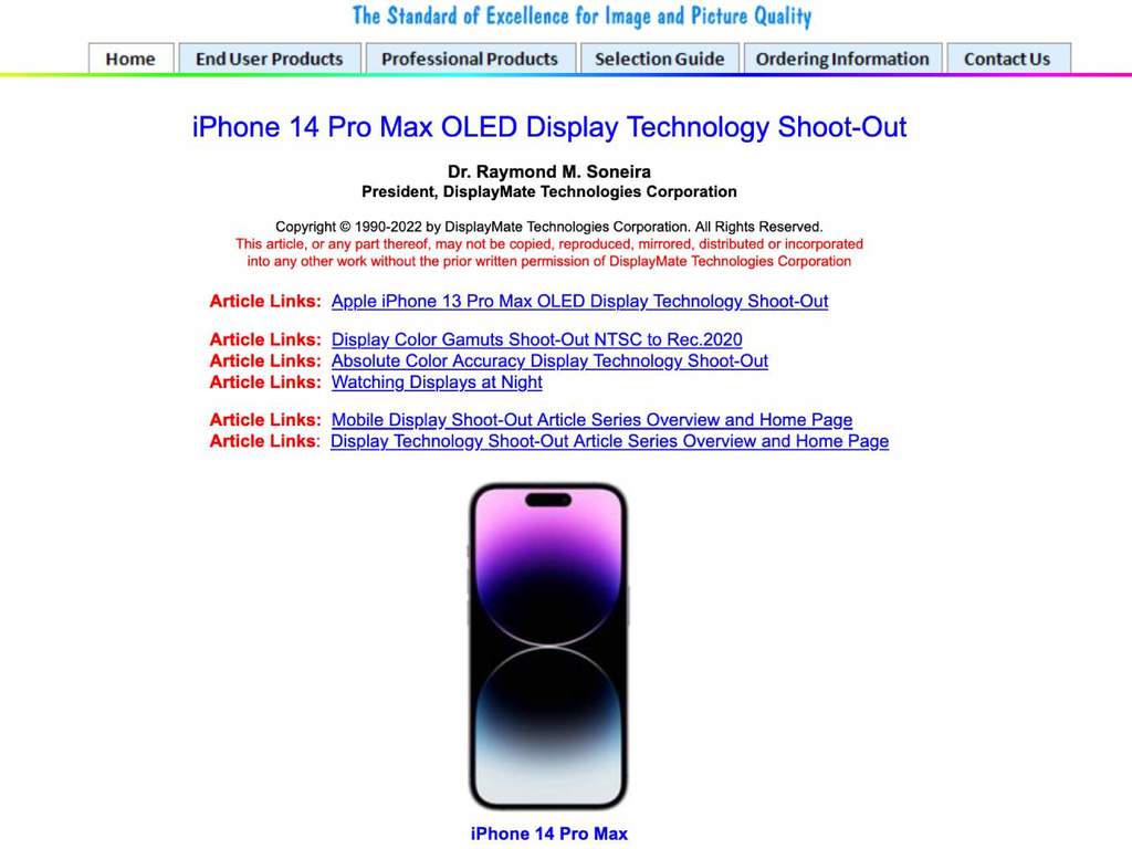 iPhone 14 Pro Max 獲 DisplayMate 最佳智能手機屏幕獎