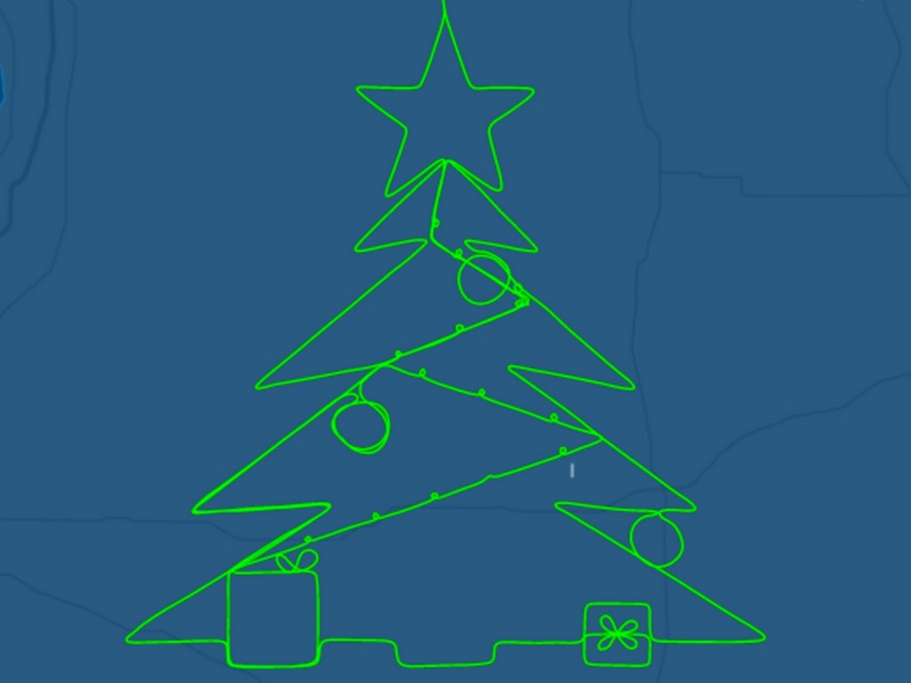美國機師空中畫聖誕樹 儲飛行時數兼過節