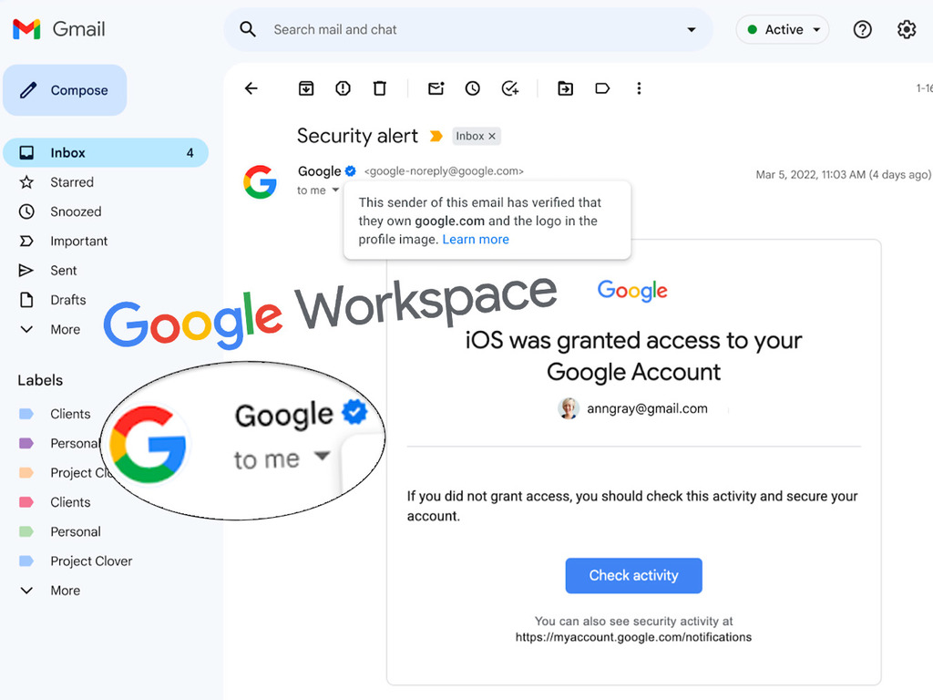 Gmail 推藍剔驗證標誌 助辨識過濾可疑郵件