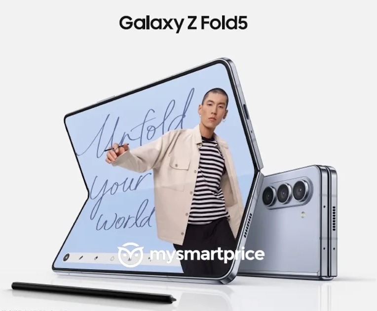 Samsung Galaxy Z Fold5 官方圖流出！確認終採用無縫鏈鉸