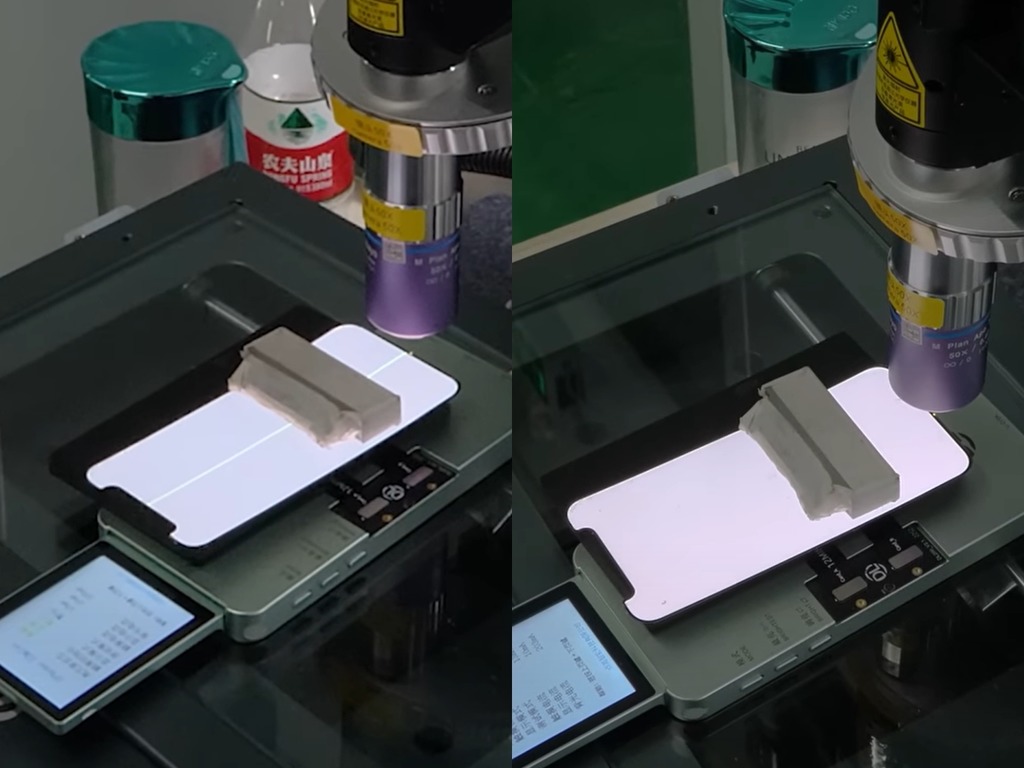iPhone OLED 屏幕現離奇線條有得救 YouTuber 拍片展示激光修理新技術