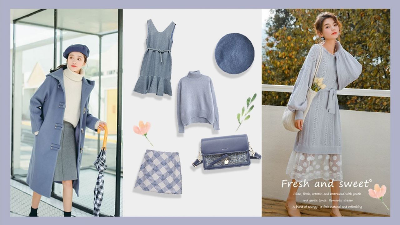 【淘寶】12款藍色系淘寶冬季單品合集！超美灰藍針織裙、大褸！