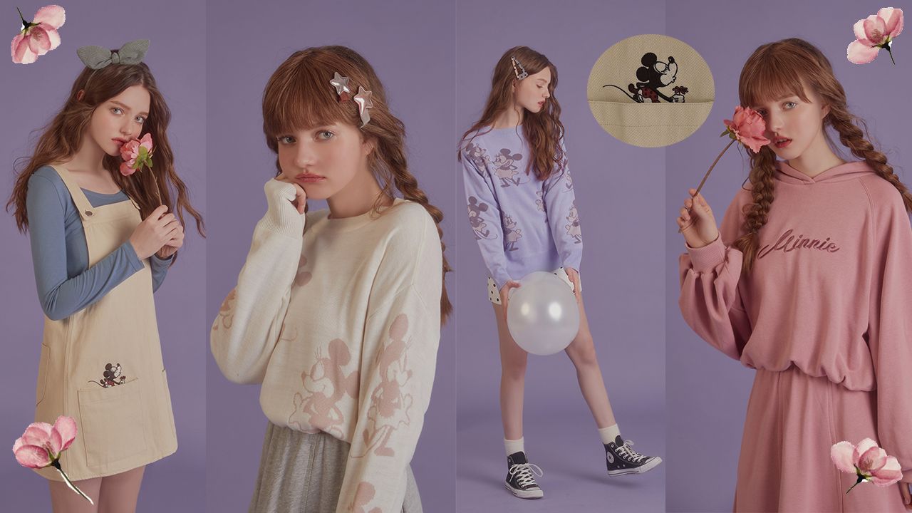 台灣LOVFEE新推米妮甜美系列！粉色針織上衣、繡花吊帶裙、牛仔襯衫！
