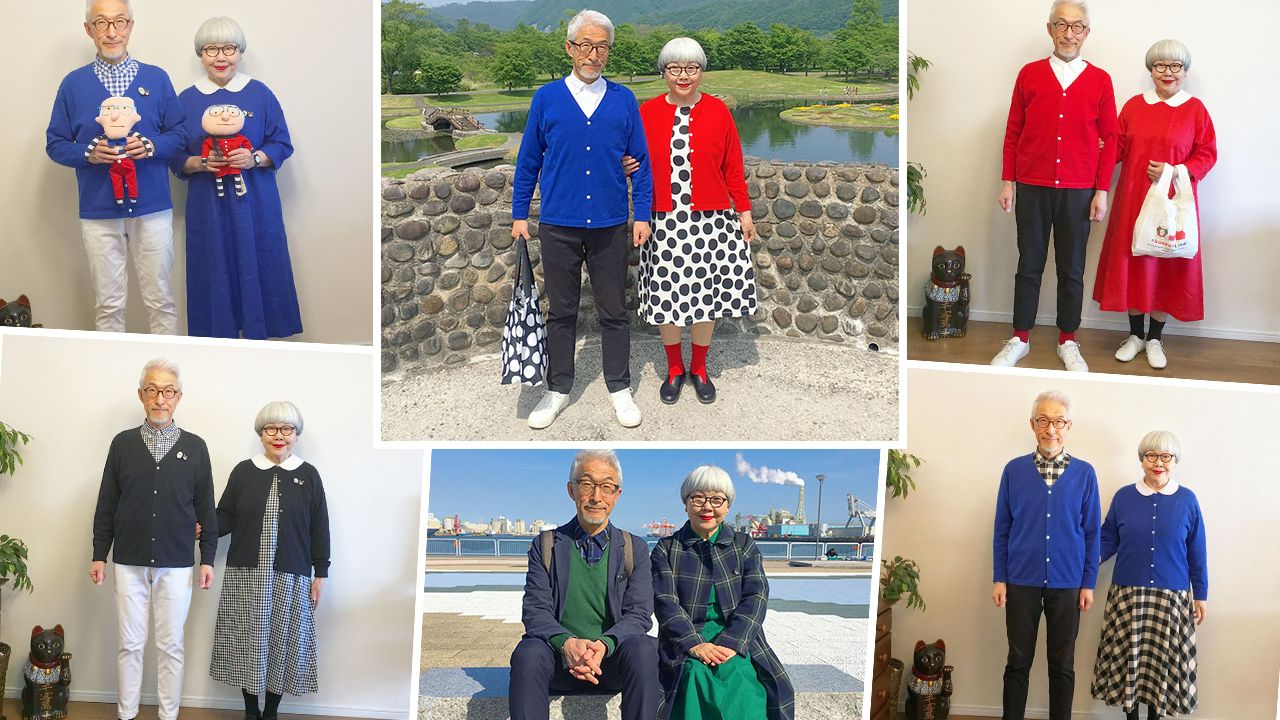 日本退休時尚老夫妻！結婚39年堅持情侶裝！網民：年輕人也參考的穿搭！