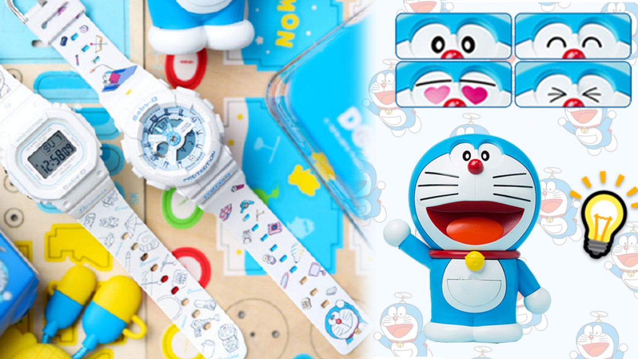 中國推出《多啦A夢》合作紀念款BABY-G錶款！叮噹造型錶盒！簡約清新白X藍配色！
