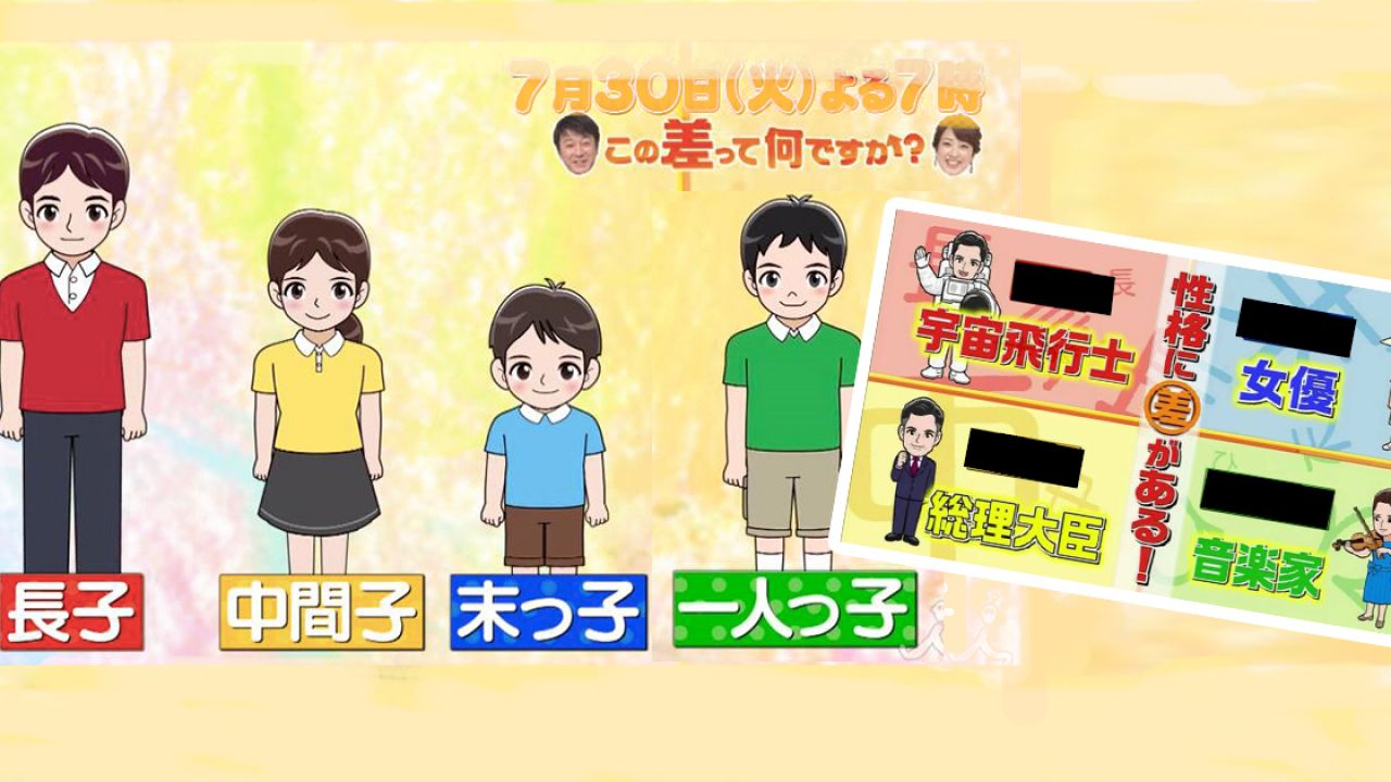 日本節目分析！ 家中排行影響未來職業、個性？ 長子、獨生子最適合當……？