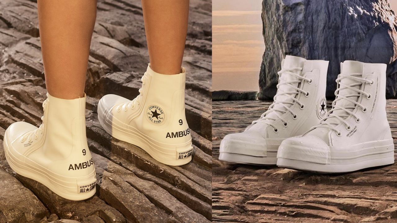 Converse聯乘日牌AMBUSH推出奶油白厚底鞋！添加軍靴元素！防水防滑機能性滿分！