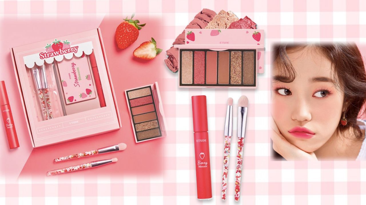 韓國Etude House X Olive Young 推出限量「草莓彩妝系列」！粉嫩百搭色調！打造春日甜美妝容！