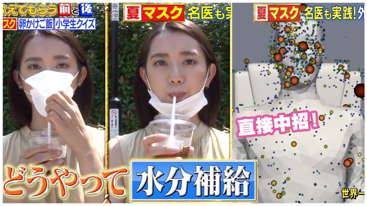 日本節目教你戴口罩如何飲水/用餐最安全！模擬堂食病毒四散情況！