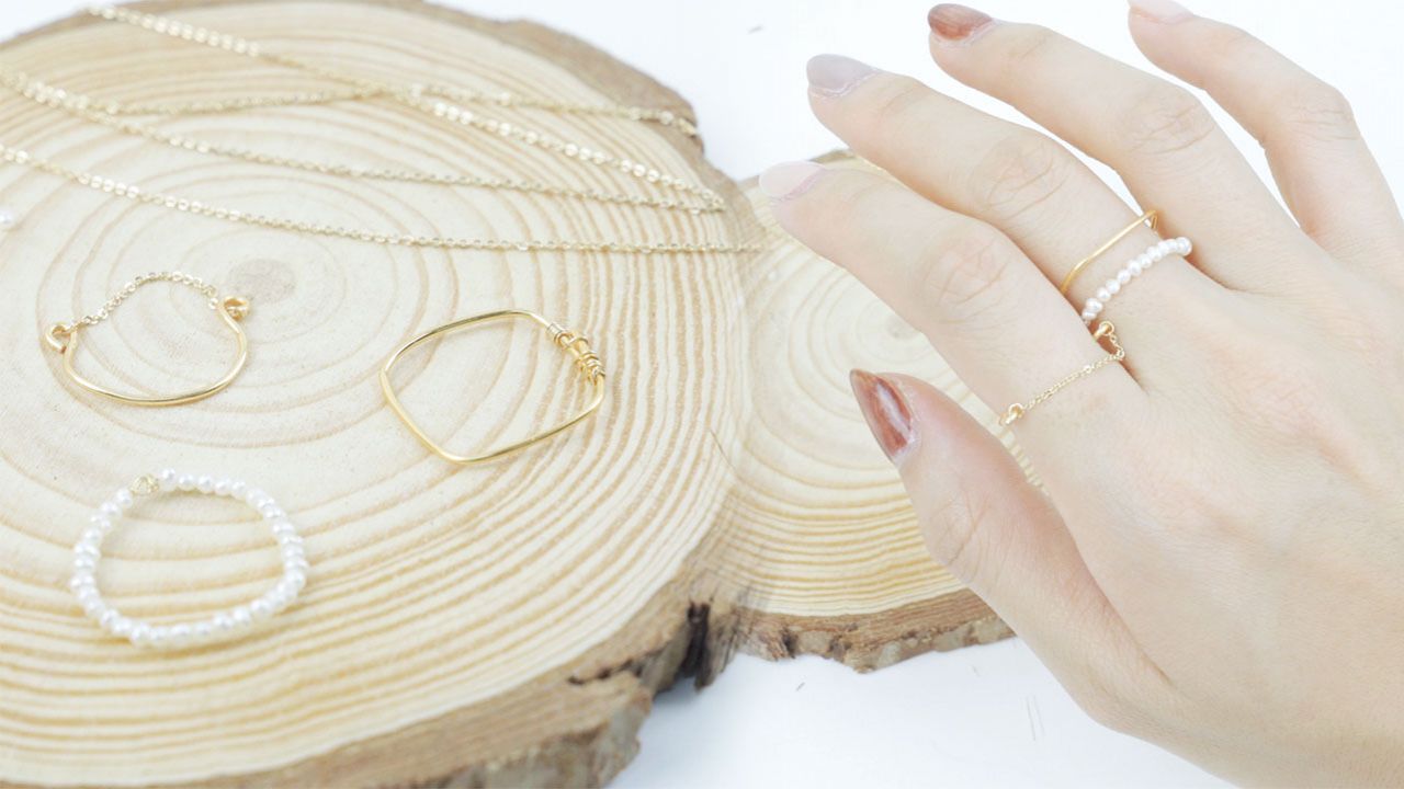 【戒指DIY】超美仙氣戒指DIY教學！珍珠、鏈條、幾何！用3個時尚元素自製專屬戒指
