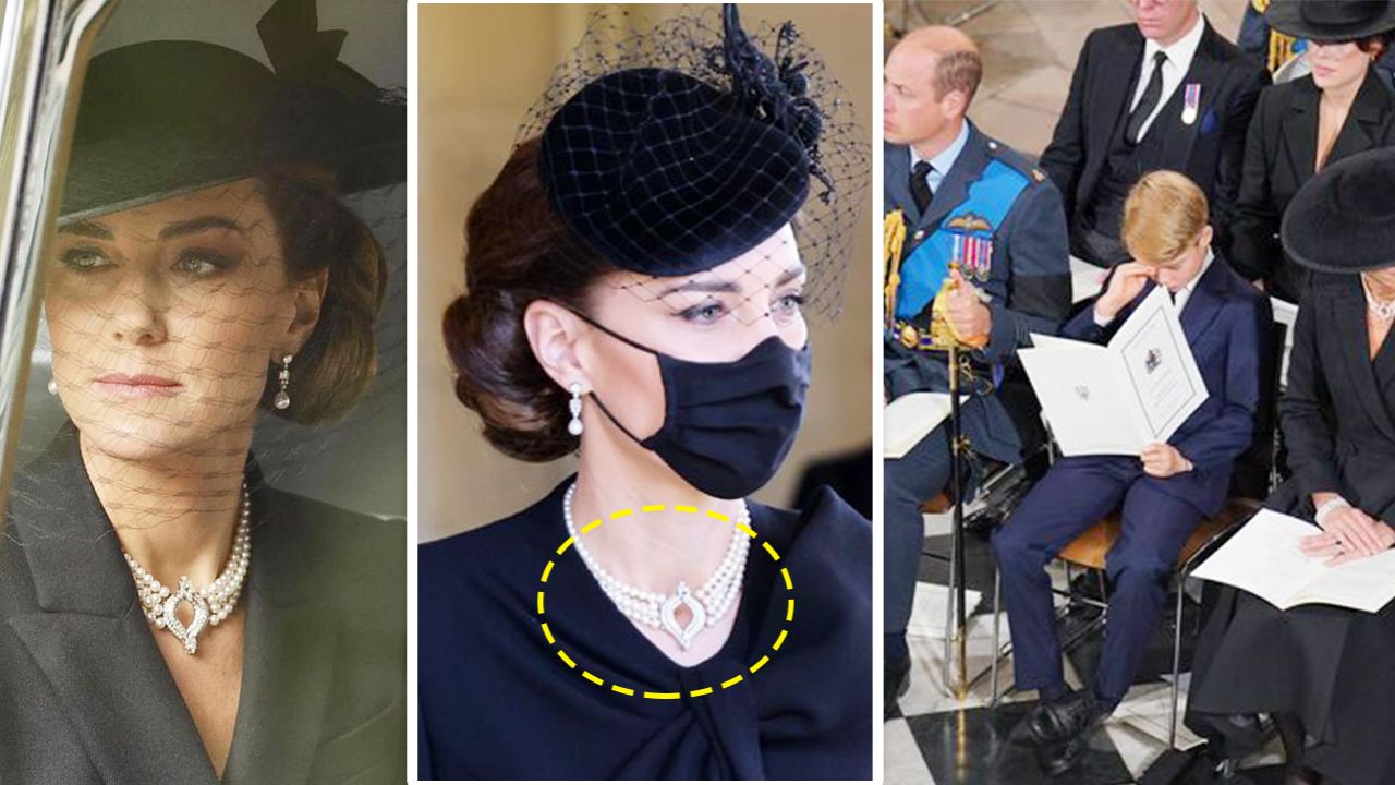英女王國葬 | 凱特王妃佩戴珍珠項鏈成爲焦點！背後隱藏暖心含義！喬治王子、夏綠蒂公主偷偷拭淚！