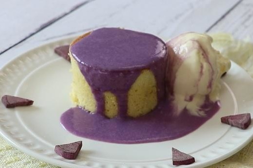 【蛋糕食譜】自家製精緻甜品　免焗紫薯夾心蛋糕