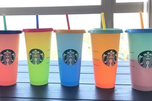 【Starbucks杯】外國Starbucks推出特色水杯 冷感變色環保杯