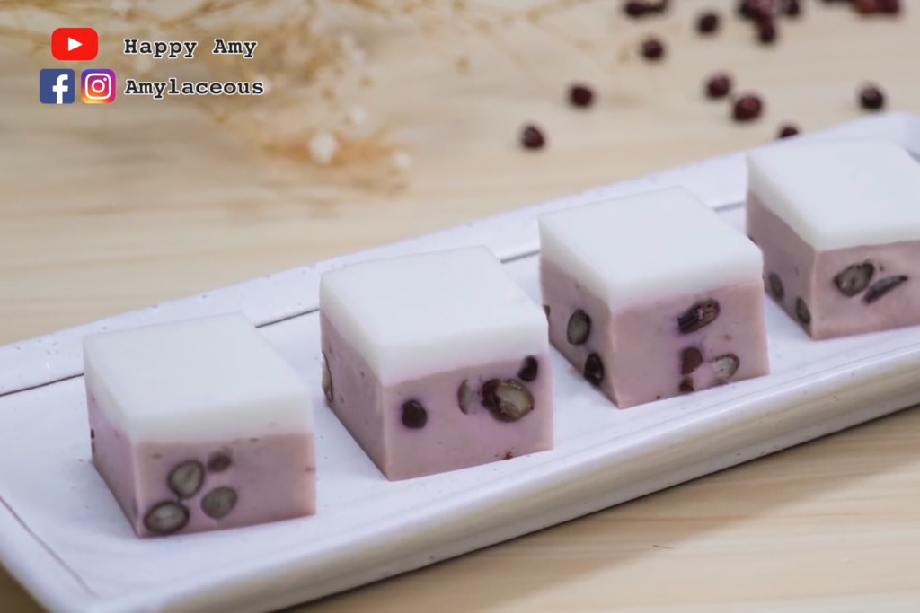 【甜品食譜】簡易自製中式糕點食譜　雙色椰汁紅豆糕