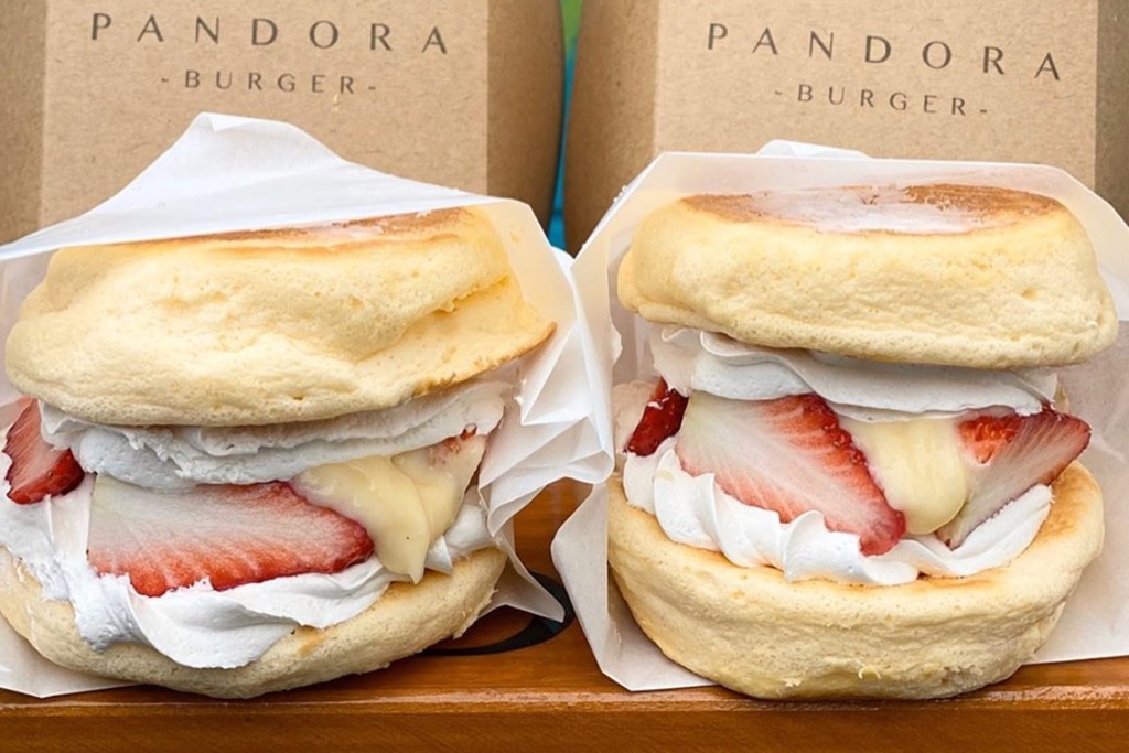 【日本甜品】日本人氣梳乎厘班戟漢堡店「Pandora」　香甜士多啤梨／粒粒濃郁朱古力多款口味