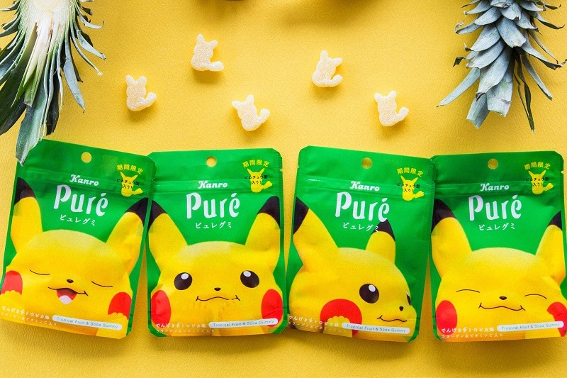 【日本零食】日本Kanro Pure推出期間限定比卡超軟糖　熱帶水果口味+4款超可愛包裝連軟糖造型都是比卡超！