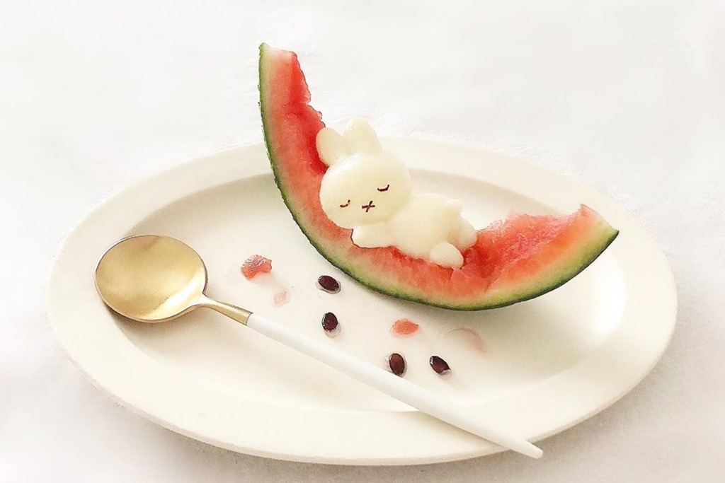 【Miffy甜品】日本忠粉自製多款Miffy造型料理　超可愛白桃／水信玄餅／夏日冰品