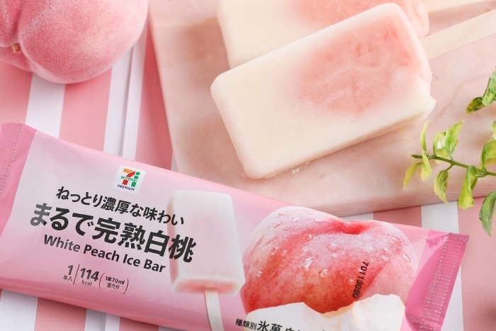 【日本便利店】日本7–11便利店推出香甜白桃雪條　含有62％白桃果汁超足料！