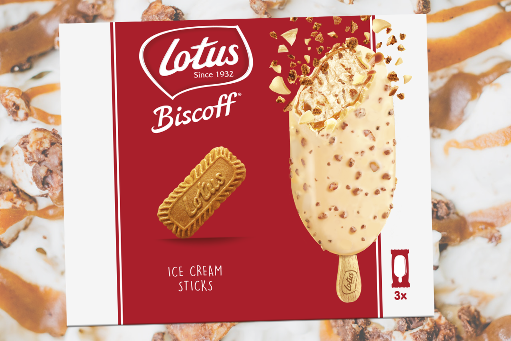 【英國超市必買2021】Lotus Biscoff 餅新出焦糖醬脆皮雪條 英國限定！　白朱古力脆皮＋流心焦糖醬＋雲呢拿雪糕