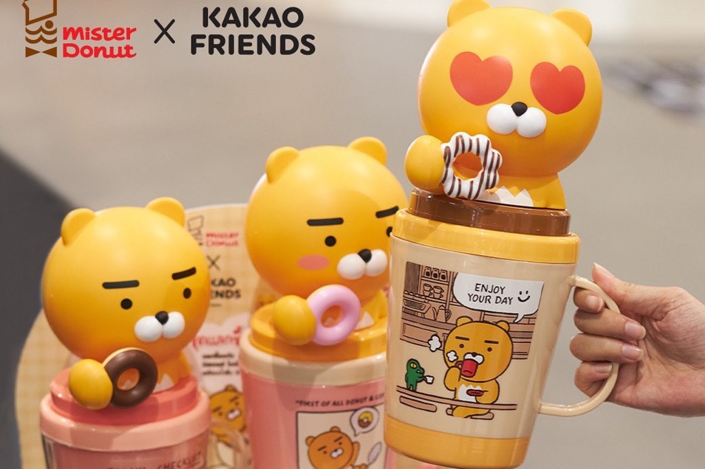 【Ryan精品】泰國Mister Donut x Kakao Friends   推出3款超可愛大頭Ryan造型水杯