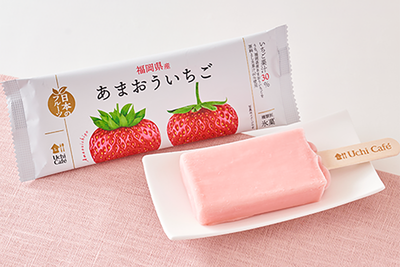 【日本便利店2021】日本福岡甜王草莓雪條新登場　30％士多啤梨果汁製成／酸甜莓味濃！