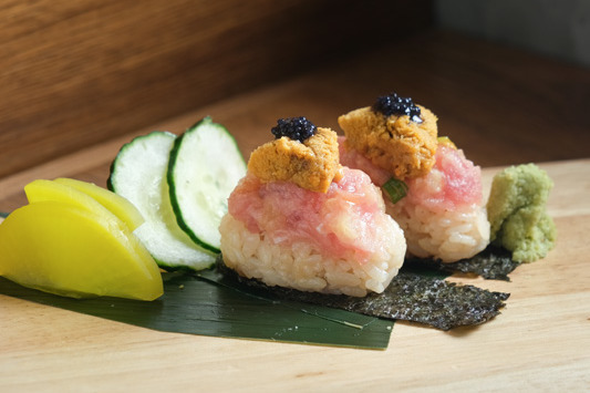 西環「江戶前」壽司外賣店 傳統赤醋飯 $48 拖羅海膽壽司