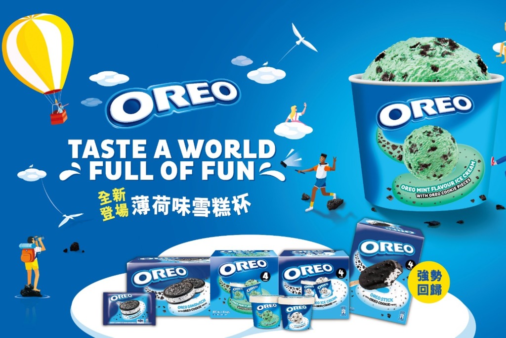 OREO脆皮雪糕批多件裝回歸！全新「OREO薄荷味雪糕杯」單杯裝及多件裝登陸各大超市及便利店