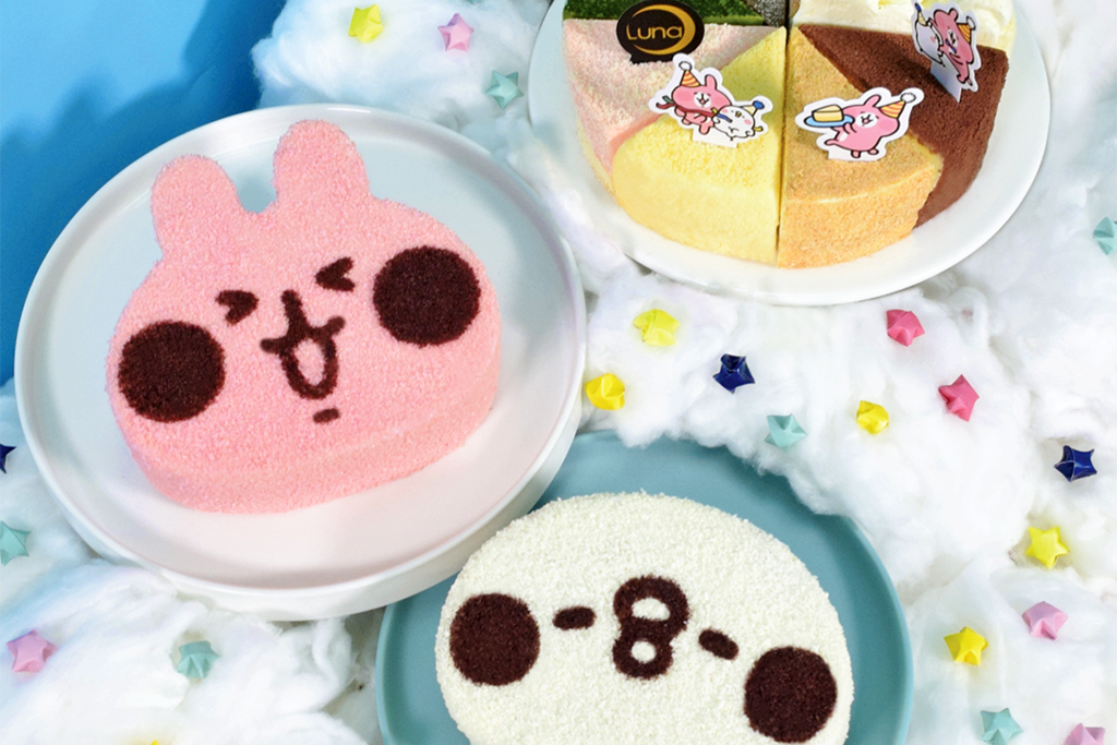 Luna Cake聯乘Kanahei P助與粉紅兔兔芝士蛋糕系列　卡通蛋糕送Kanahei保溫袋／買兩件8折！