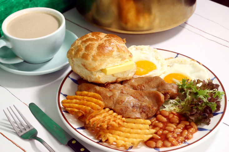 大埔好評茶記 好抵食！$50 雞髀芫茜米套餐 / 港版全日早餐