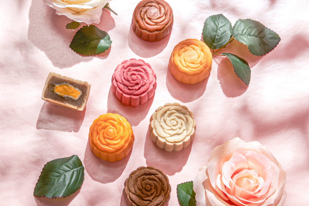 月餅禮盒2022｜「花玥」推出全新手工流心芝士奶蓋白茶／柑橘紅茶／陳皮普洱月餅／芋泥鹹蛋玫瑰花月餅！