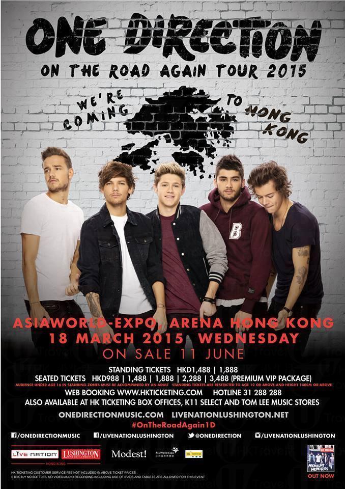 One Direction《On The Road Again Tour 2015》演唱會 香港站