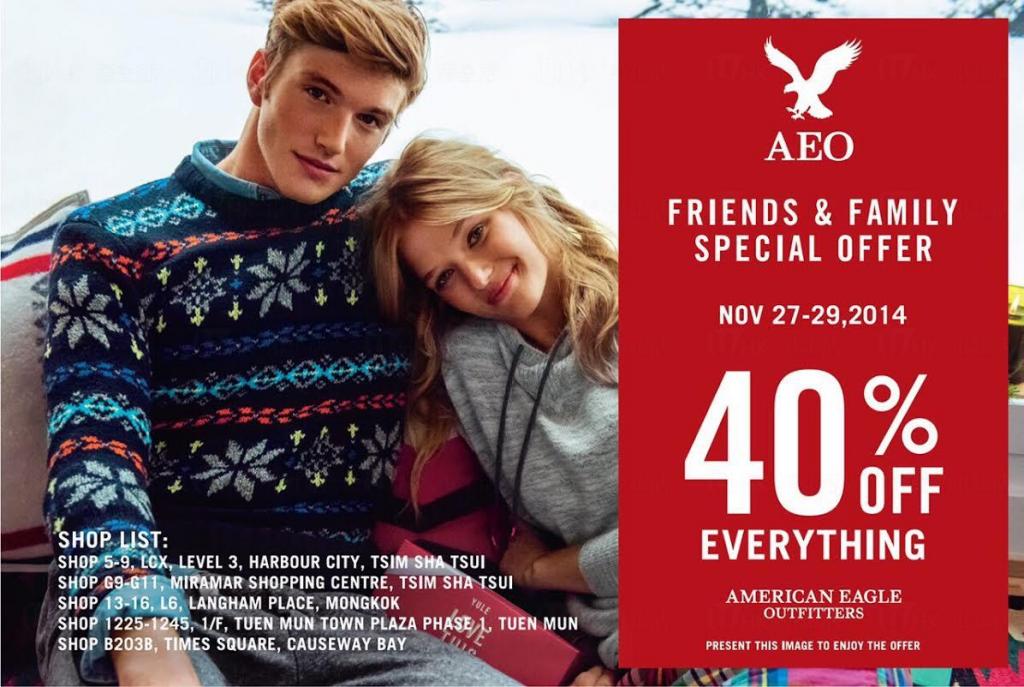 American Eagle Outfitters員工親友6折優惠