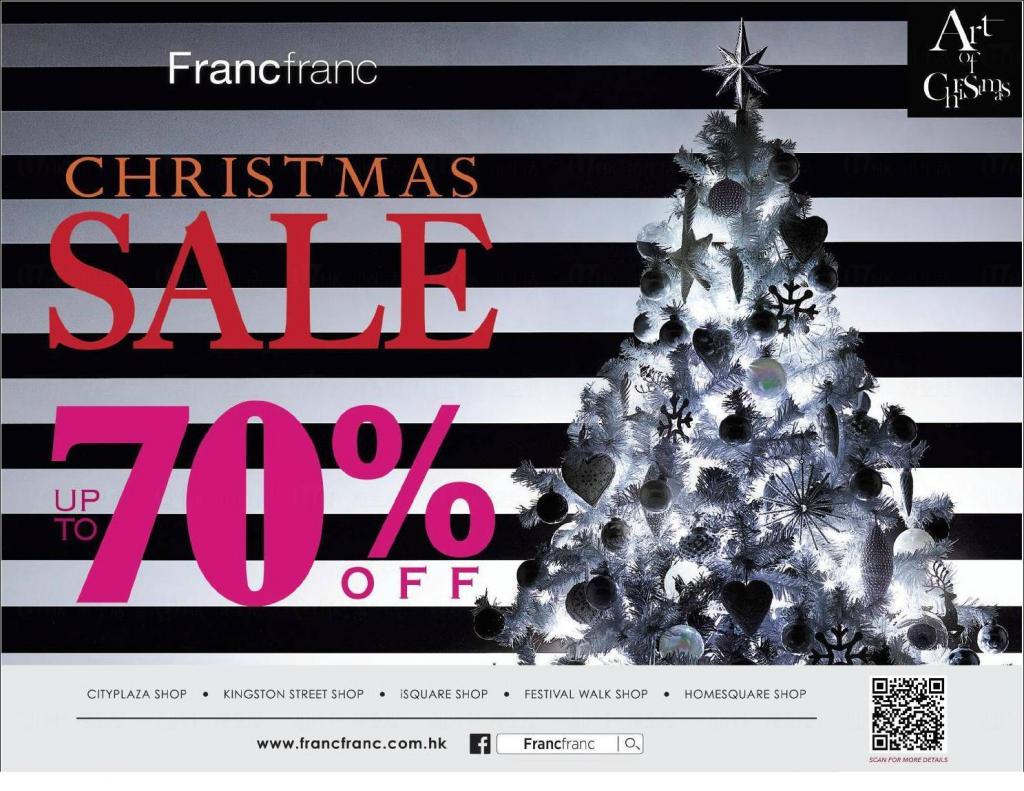 Francfranc聖誕優惠 全線貨品低至三折
