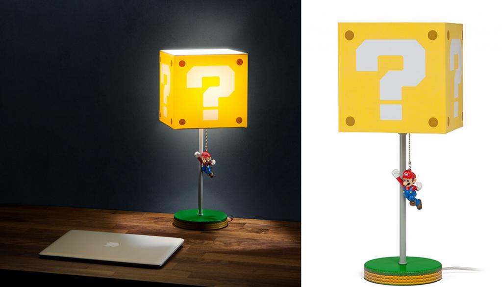 過癮Super Mario問號箱座檯燈　一拉Mario跳起即著燈！