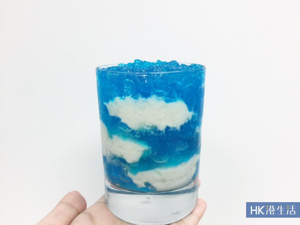 自製晴天！藍天白雲啫喱杯