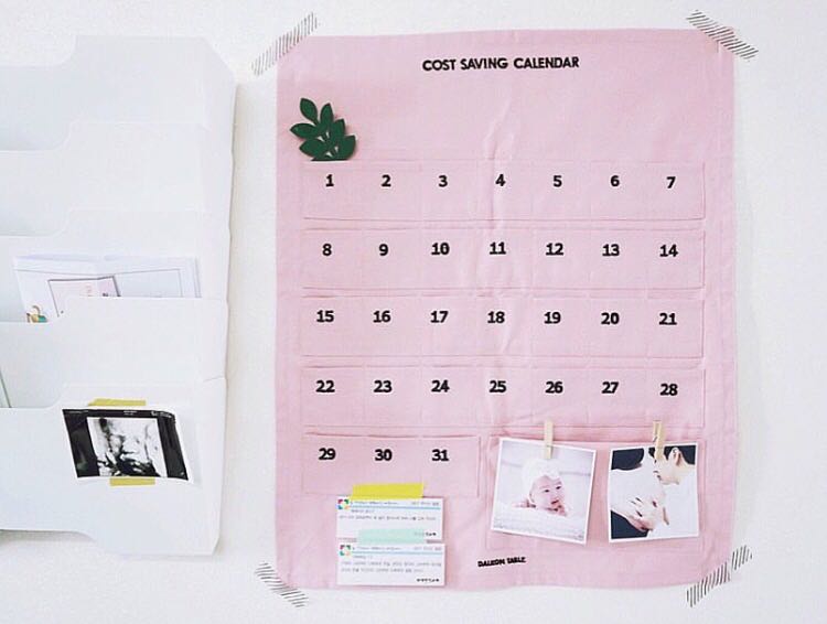 自製可愛儲錢月曆！韓國女生創意儲錢法