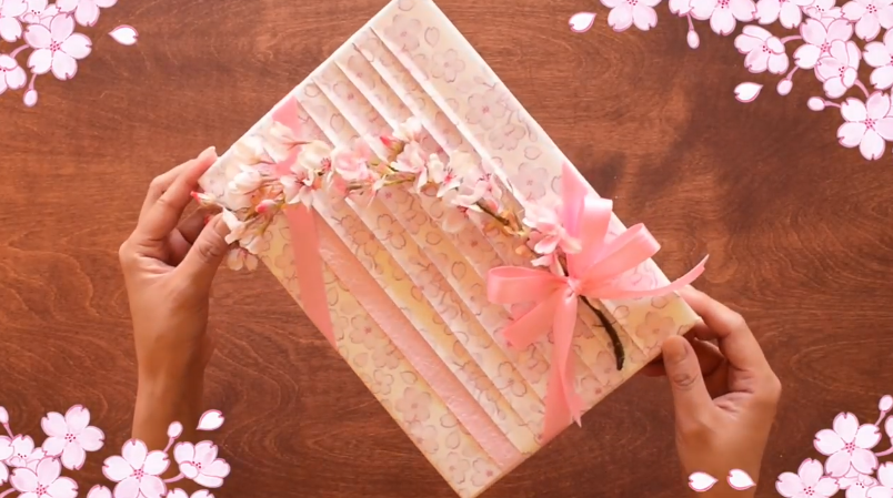 日式和風櫻花包裝　簡易包禮物技巧！