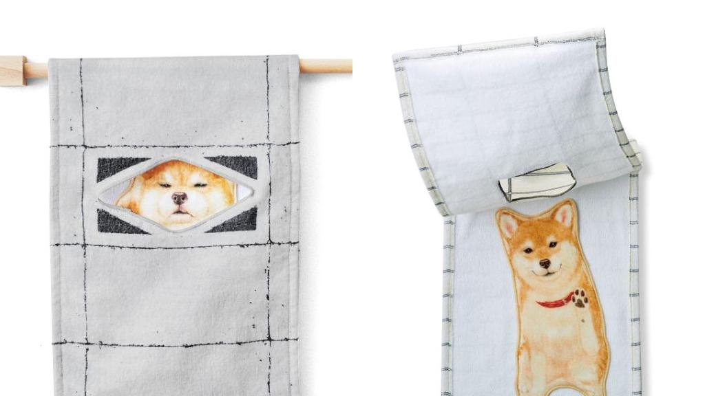 日本推出搞笑柴犬毛巾
