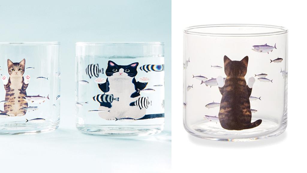 日本最新得意貓咪玻璃水杯