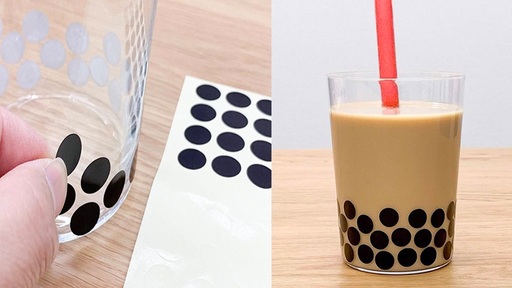 一張貼紙搞掂！日本網民創意DIY偽珍珠奶茶