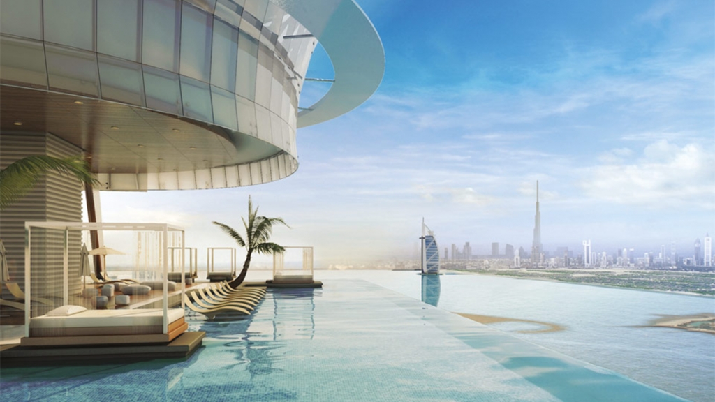 杜拜50層高露天無邊際泳池