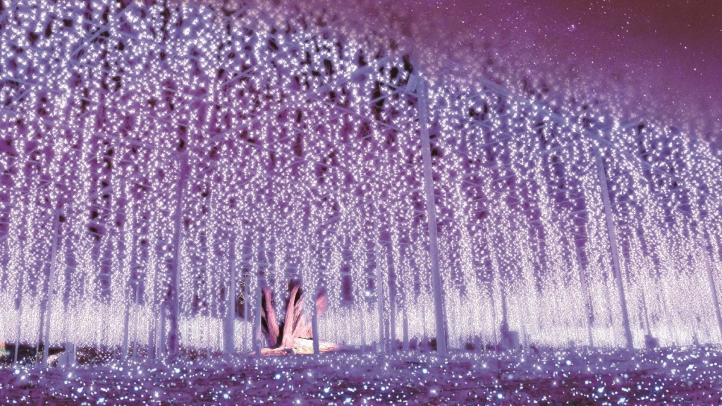 大型紫色夢幻藤花燈飾