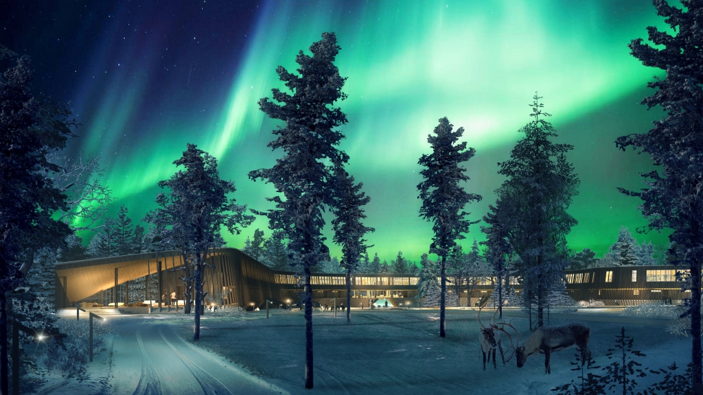 芬蘭北極光雪景木屋酒店
