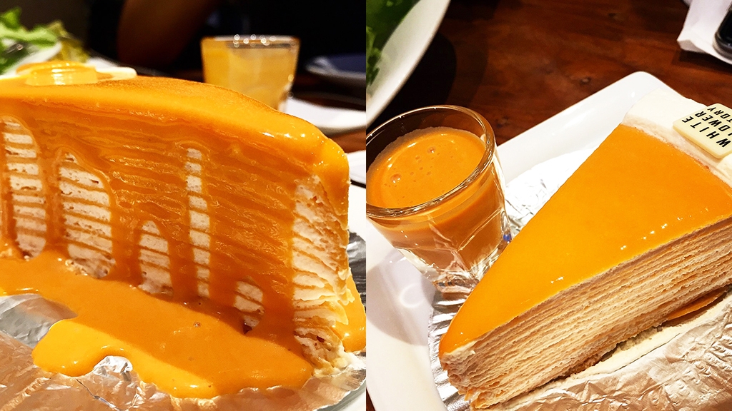 曼谷Cafe招牌泰式奶茶千層蛋糕