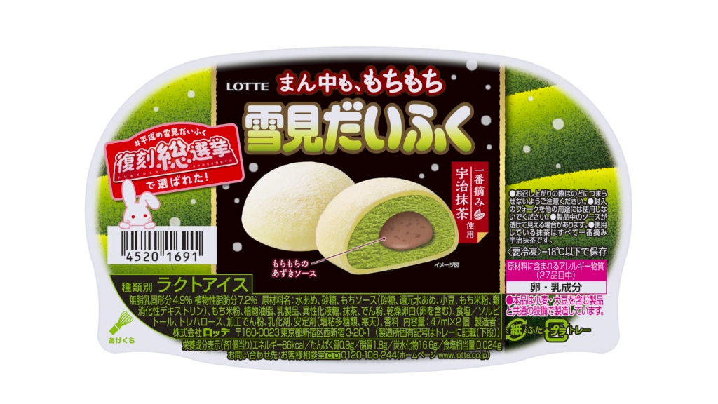 日本推出復刻版抹茶紅豆雪見大福
