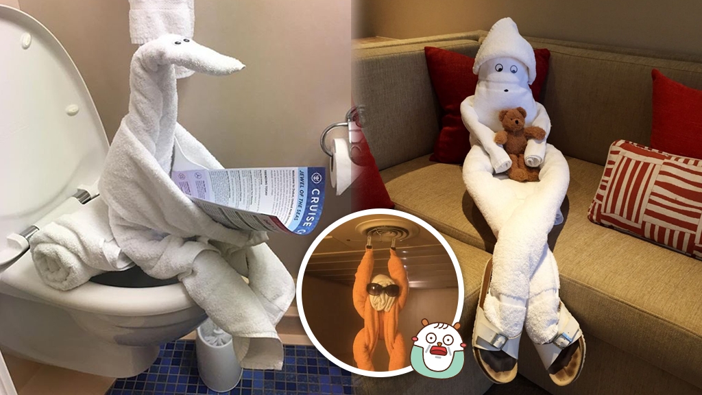 網民瘋傳24種酒店創意造型毛巾